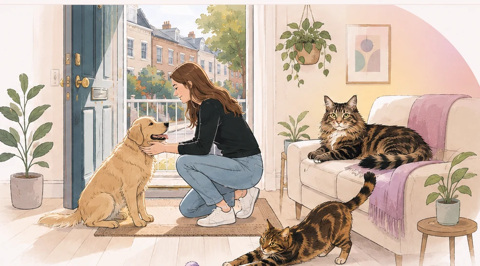 Paws & All pet sitting illustration