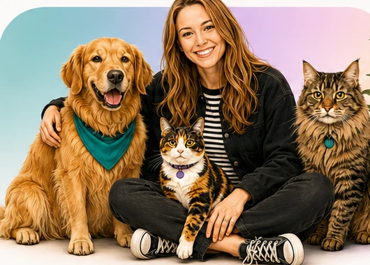 Paws & All pet sitting illustration